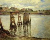 Jetty at Low Tide aka The Water Pier - 约瑟夫·柔德芬·代坎普